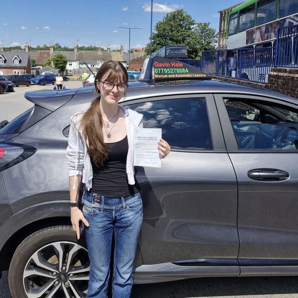 A learner celebrating passing their driving test with UDrive2Day in Bury St Edmunds