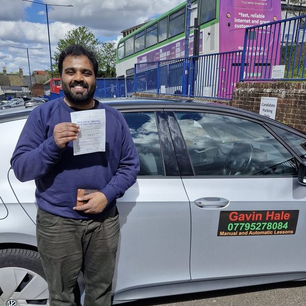 A learner celebrating passing their driving test with UDrive2Day in Bury St Edmunds