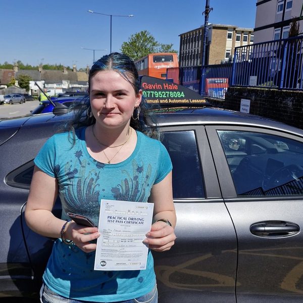 A learner celebrating passing their driving test with UDrive2Day in Bury St Edmunds