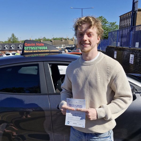 A learner celebrating passing their driving test with UDrive2Day in Bury St Edmunds
