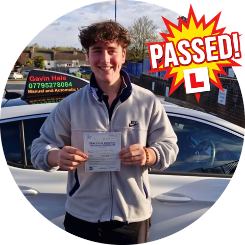 A learner celebrating passing their driving test with UDrive2Day